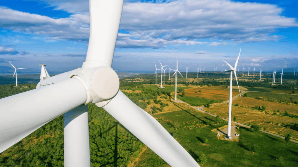 Wind turbines, showing work at height hazards, safety, and precautions in renewable energy